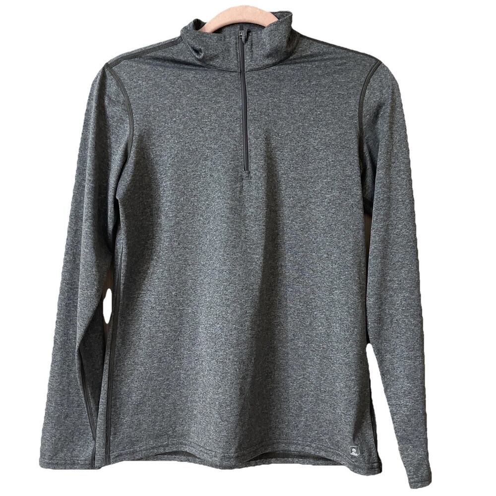 EMS Womens Shirt Sz S Heather Gray Mock Neck Techwick 1/4 Zip Athletic Outdoor